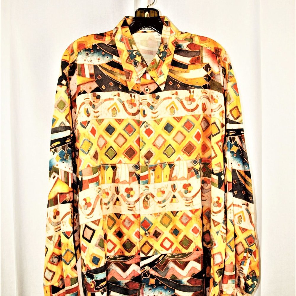 Yashi Yamamuri Men’s Button Down Long Sleeve Shirt L